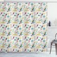 thumbnail image 1 of Tropical Shower Curtain, Childish Cartoon Style Toucan Palm Tree and Coconuts Wild Nature of Hawaii Pattern, Fabric Bathroom Set with Hooks, 69W X 84L Inches Extra Long, Multicolor, by Ambesonne, 1 of 3