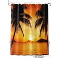 thumbnail image 1 of Tropical Shower Curtain, Coconut Beach Sunset Bathroom Decor Curtains Set with Hooks, Orange Gold Yellow Waterproof Fabric Home Accessories， 72 X 78 Inch Long, 1 of 6