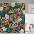 thumbnail image 1 of Tropical Shower Curtain Floral Shower Curtain for Bathroom Plant Shower Curtain with 12 Hooks Dark Floral Leaf Flower Aesthetic Shower Curtain, 72" W x 84" H, 1 of 6