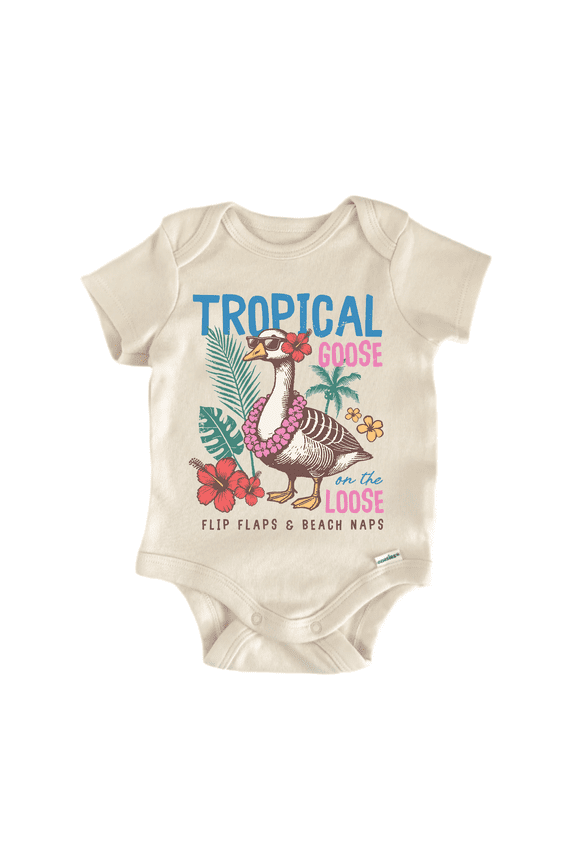 Tropical Silly Goose Newborn Baby Bodysuit