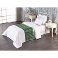 thumbnail image 1 of Tropical Skull Bed Runner, Skeleton Heads on Jungle Leaves Botanical Style Exotic Modern, Decorative Accent Bedding Scarf for Hotels Homes & Guest Rooms, Twin, Coral Fern Green and Grey, by Ambesonne, 1 of 3