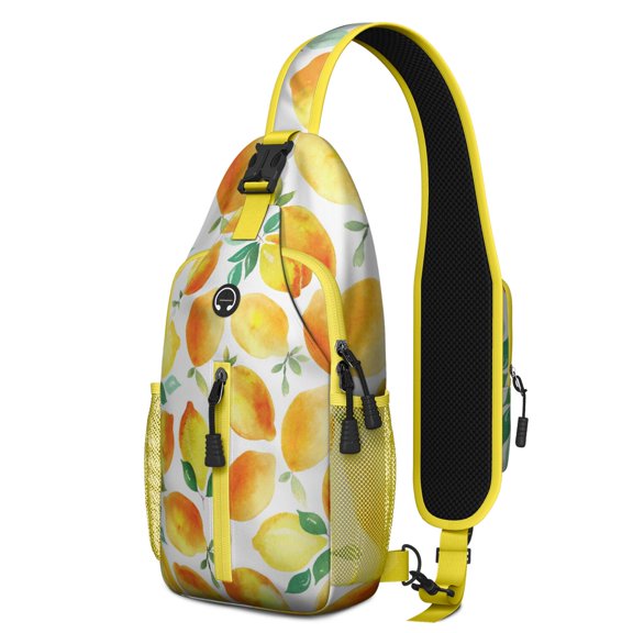 Tropical Sling Backpack – Hawaiian Tropical Island Crossbody Shoulder Bag with Exotic Palm Tree and Coastal Paradise Design, Lightweight Water-Resistant Daypack for Beach Vacation & Travel