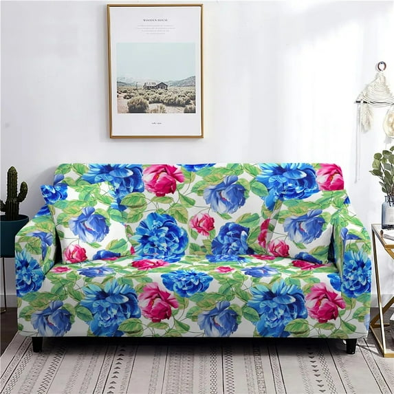 Tropical Sofa Cover Stretch Flower Couch Covers Universal Slipcovers Sectional for Living Room 1/2/3/4 Seater Housses De Canapé