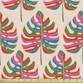 thumbnail image 1 of Tropical Sofa Upholstery Fabric by the Yard, Continuous Pattern of Aloha Hawaiian Themed Exotic Colorful Leaves, Decorative Fabric for DIY and Home Accents, Pale Rose and Multicolor by Ambesonne, 1 of 5