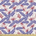 thumbnail image 1 of Ambesonne Tropical Fabric by the Yard Upholstery, Banana Leaves Hawaiian, 3 Yards, Raspberry and Blue Violet, 1 of 5