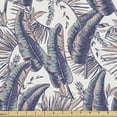 thumbnail image 1 of Ambesonne Tropical Fabric by the Yard Upholstery, Pinnate Banana Leaves Art, 5 Yards, Pale Teal Blush, 1 of 5