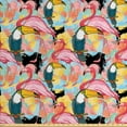 thumbnail image 1 of Ambesonne Tropical Fabric by the Yard Upholstery, Toucan Parrots Flamingos, 10 Yards, Multicolor, 1 of 4