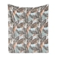 thumbnail image 1 of Tropical Soft Flannel Fleece Blanket, Abstract Design Pastel Tone Hawaiian Style Exotic Leaves with Animal Skin Shapes, Cozy Plush for Indoor and Outdoor Use, 50" x 70", Multicolor, by Ambesonne, 1 of 5