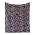 thumbnail image 1 of Tropical Soft Flannel Fleece Blanket, Boho Colorful Pastel Blooming Exotic Bouquets Peacock Feathers Wildflowers, Cozy Plush for Indoor and Outdoor Use, 50" x 70", Indigo Multicolor, by Ambesonne, 1 of 5