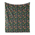 thumbnail image 1 of Tropical Soft Flannel Fleece Blanket, Bouquet of Hibiscus and Monstera Flowers Realistic Illustration on Dark Background, Cozy Plush for Indoor and Outdoor Use, 50" x 70", Multicolor, by Ambesonne, 1 of 5