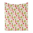 thumbnail image 1 of Tropical Soft Flannel Fleece Blanket, Colorful Juicy Summer Fruits Pattern as Banana Pineapple and a Slice of Watermelon, Cozy Plush for Indoor and Outdoor Use, 60" x 80", Multicolor, by Ambesonne, 1 of 5