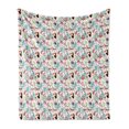thumbnail image 1 of Tropical Soft Flannel Fleece Blanket, Exotic Birds Pattern Cartoon Style Toucan Owls and Parrots Hawaii Flora and Fauna, Cozy Plush for Indoor and Outdoor Use, 60" x 80", Multicolor, by Ambesonne, 1 of 5