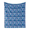 thumbnail image 1 of Tropical Soft Flannel Fleece Blanket, Exotic Palm Leaves Monochrome Composition of Nature Elements Pastel Background, Cozy Plush for Indoor and Outdoor Use, 60" x 80", Blue Pale Pink, by Ambesonne, 1 of 5