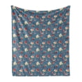 thumbnail image 1 of Tropical Soft Flannel Fleece Blanket, Tropical Hummingbirds with Exotic Hibiscuses on Blue Backdrop Hawaiian Composition, Cozy Plush for Indoor and Outdoor Use, 50" x 70", Multicolor, by Ambesonne, 1 of 5