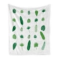 thumbnail image 1 of Tropical Soft Flannel Fleece Blanket, Pattern of Different Tree Leaves and Petals Tropical Nature Elements, Cozy Plush for Indoor and Outdoor Use, 60" x 80", Green Lime Green White, by Ambesonne, 1 of 5