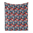 thumbnail image 1 of Tropical Soft Flannel Fleece Throw Blanket, Exotic Illustration of Hibiscus and Plumeria Flowers on Dark Background, Cozy Plush for Indoor and Outdoor Use, 50" x 60", Multicolor, by Ambesonne, 1 of 5