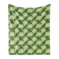 thumbnail image 1 of Tropical Soft Flannel Fleece Throw Blanket, Green Tone Pattern of Exotic Flowers and Leaves Summer Theme Aloha Hawaii Party, Cozy Plush for Indoor and Outdoor Use, 50" x 70", Multicolor, by Ambesonne, 1 of 6