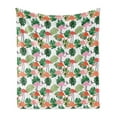 thumbnail image 1 of Tropical Soft Flannel Fleece Throw Blanket, Hipster Theme with Flamingo Birds Monstera Leaves Hawaiian Jungle, Cozy Plush for Indoor and Outdoor Use, 50" x 60", Salmon Pink, by Ambesonne, 1 of 5