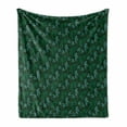 thumbnail image 1 of Tropical Soft Flannel Fleece Throw Blanket, Leaf Motifs Forest Foliage Growth Jungle Botanical Pattern, Cozy Plush for Indoor and Outdoor Use, 60" x 80", Emerald Pale Blue, by Ambesonne, 1 of 5