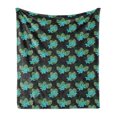 thumbnail image 1 of Tropical Soft Flannel Fleece Throw Blanket, Plumeria Palm and Monstera Leaves, Cozy Plush for Indoor and Outdoor Use, 50" x 70", Charcoal Grey Multicolor, by Ambesonne, 1 of 5