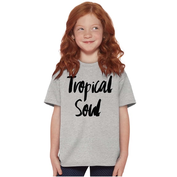 Tropical Soul Cute Island Vacay Vibes Crewneck T Shirts Boy Girl Teen Brisco Brands X