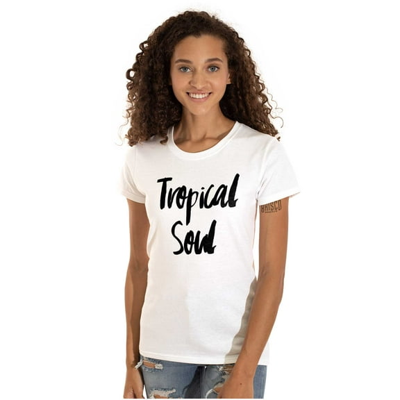 Tropical Soul Cute Island Vacay Vibes Womens Slim Fit Graphic Tee Brisco Brands M