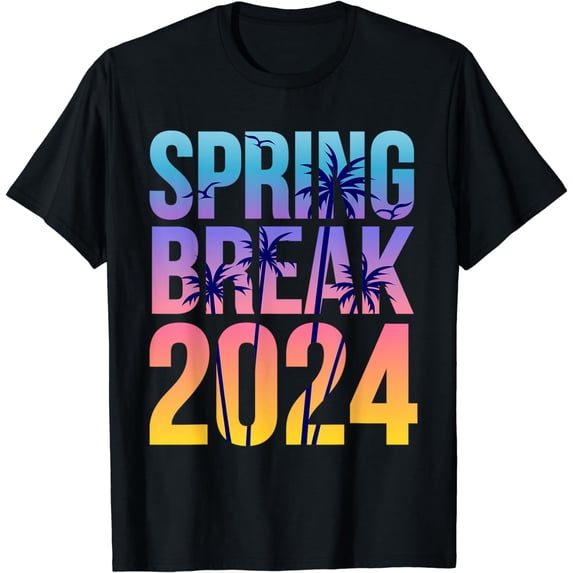 Tropical Spring Break 2024 Palm Tree Beach Vacation Trip T-Shirt