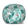 thumbnail image 1 of Tropical Storage Toy Bag Chair, Abstract Design Monstera Banana Palm Tree Leaves Geometric Stripes, Stuffed Animal Organizer Washable Bag, Large Size, Mint Green Dust and White, by Ambesonne, 1 of 3