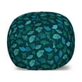 thumbnail image 1 of Tropical Storage Toy Bag Chair, Aqua Color Line Art Exotic Ginkgo Leaves Repeating Pattern, Stuffed Animal Organizer Washable Bag, Large Size, Turquoise Dark Teal, by Ambesonne, 1 of 3
