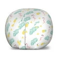 thumbnail image 1 of Tropical Storage Toy Bag Chair, Flamingo Birds Tropical Pineapple and Leaves Hawaiian Hipster in Pastel Tones, Stuffed Animal Organizer Washable Bag, Small Size, Pink Mustard, by Ambesonne, 1 of 3