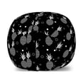 thumbnail image 1 of Tropical Storage Toy Bag Chair, Monochrome Pineapples with Abstract Zigzag Design on a Greyscale Background, Stuffed Animal Organizer Washable Bag, Small Size, Black and White, by Ambesonne, 1 of 3