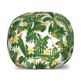 thumbnail image 1 of Tropical Storage Toy Bag Chair, Monstera Palm Leaves Hibiscus Flowers Strelitzia Pattern on Plain Backdrop, Stuffed Animal Organizer Washable Bag, Small Size, White Olive Green, by Ambesonne, 1 of 3