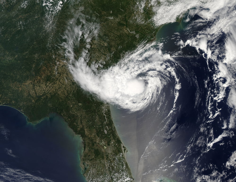 Tropical Storm Alberto swirls off the coast of Georgia Canvas Art - Stocktrek Images (32 x 25)