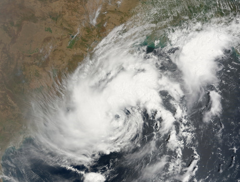 Tropical Storm Bijli draped the east coast of India Canvas Art - Stocktrek Images (32 x 25)
