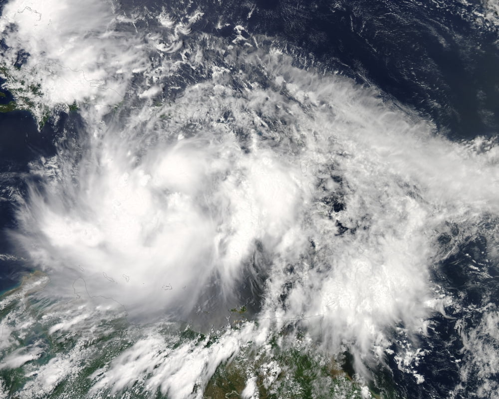 Tropical Storm Isaac hovers over the Caribbean Sea Canvas Art - Stocktrek Images (32 x 25)