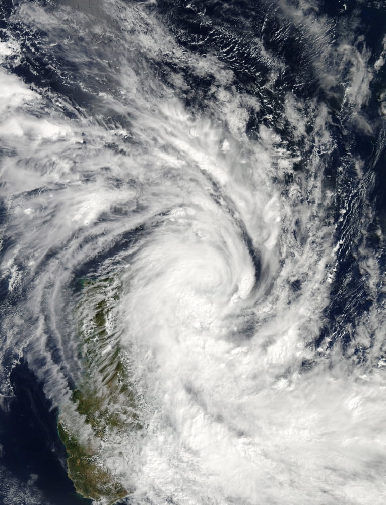 Tropical Storm Jade coming ashore over Madagascar Canvas Art - Stocktrek Images (25 x 33)