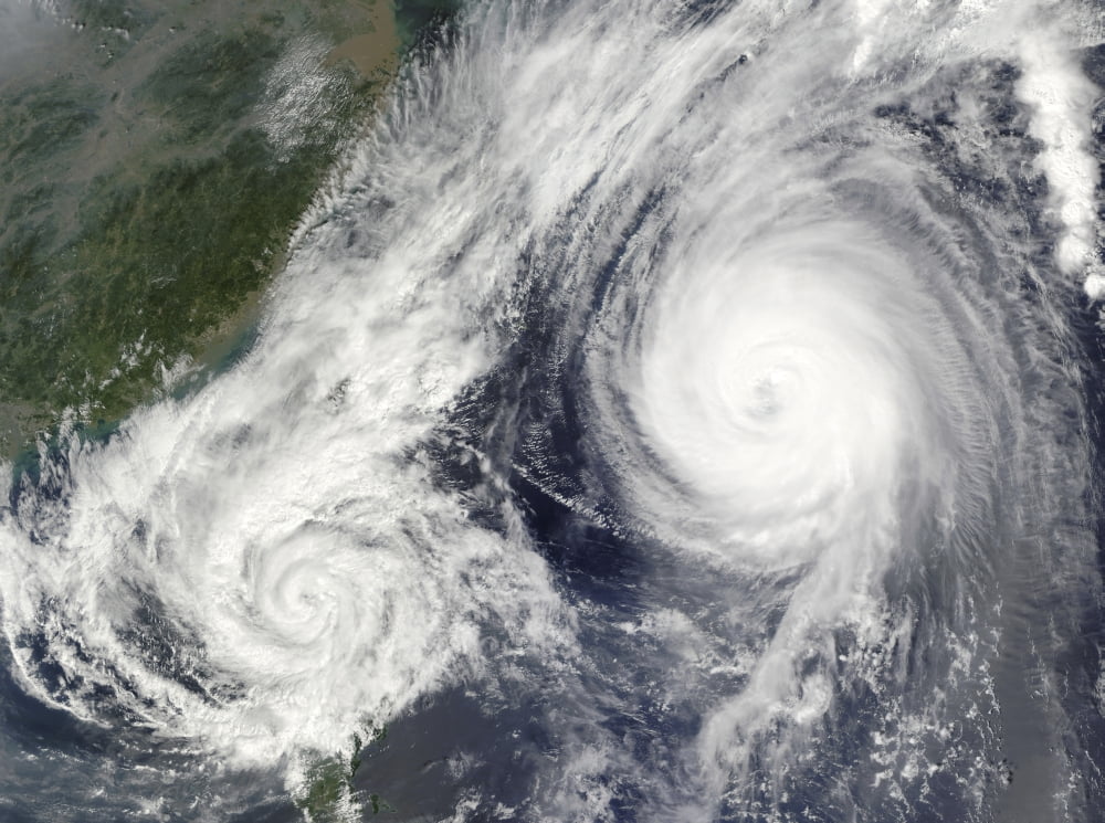 Tropical Storm Parma and Super Typhoon Melor Canvas Art - Stocktrek Images (33 x 25)