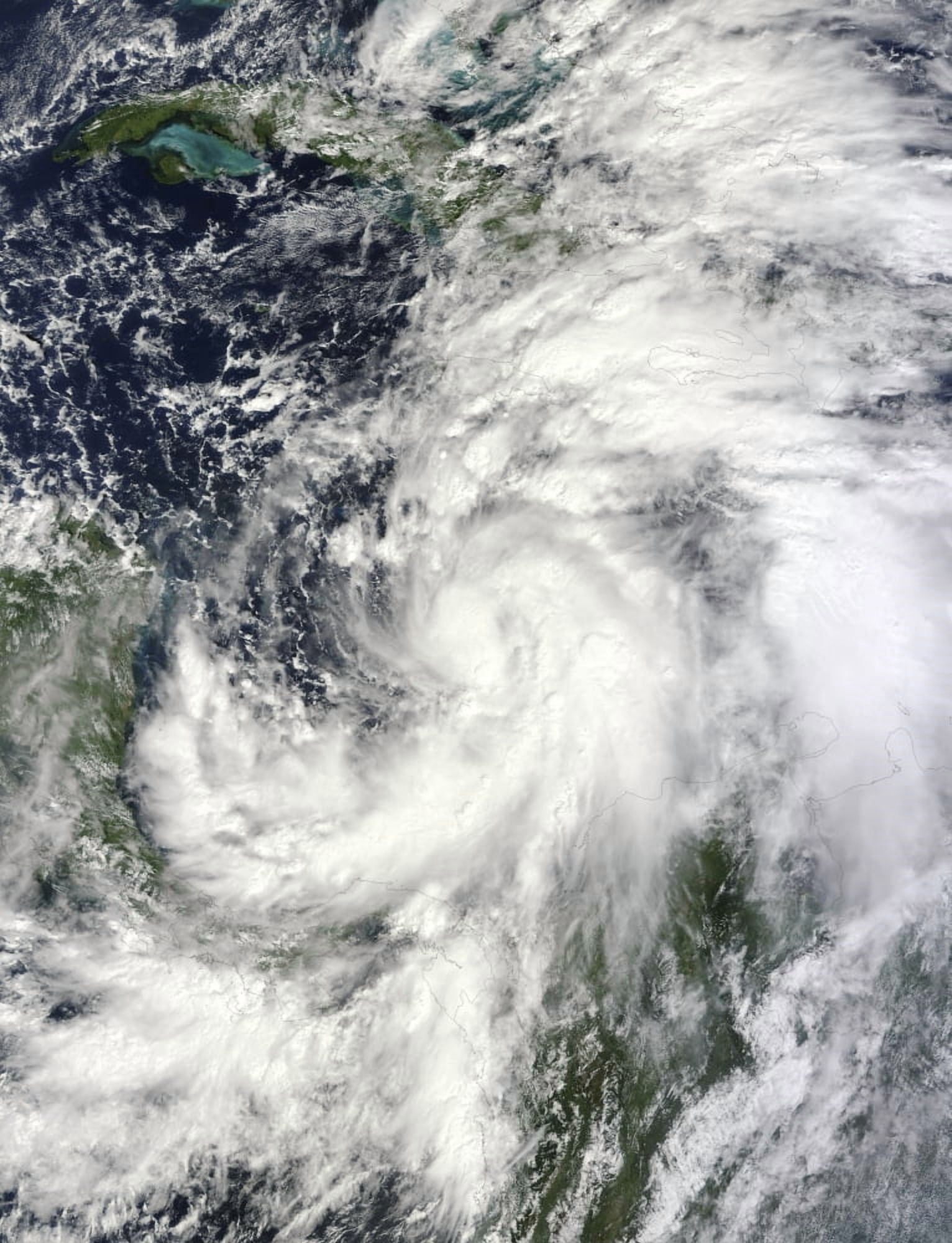 Tropical Storm Sandy hovering over the Caribbean Sea Canvas Art - Stocktrek Images (25 x 32)