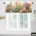 thumbnail image 1 of Tropical Succulent Cactus Kitchen Curtain Valances Green Plant Watercolor Flower Window Valance for Bedroom Bathroom Living Room Dining Room Valances Set 54 by 18 in, 1 Panel, 1 of 6