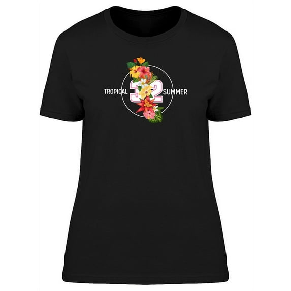 Tropical Summer 32 Cute Flowers T-Shirt Women -Image by Shutterstock, Female Large