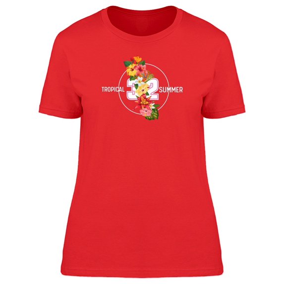 Tropical Summer 32 Cute Flowers Tee Women's -Image by Shutterstock