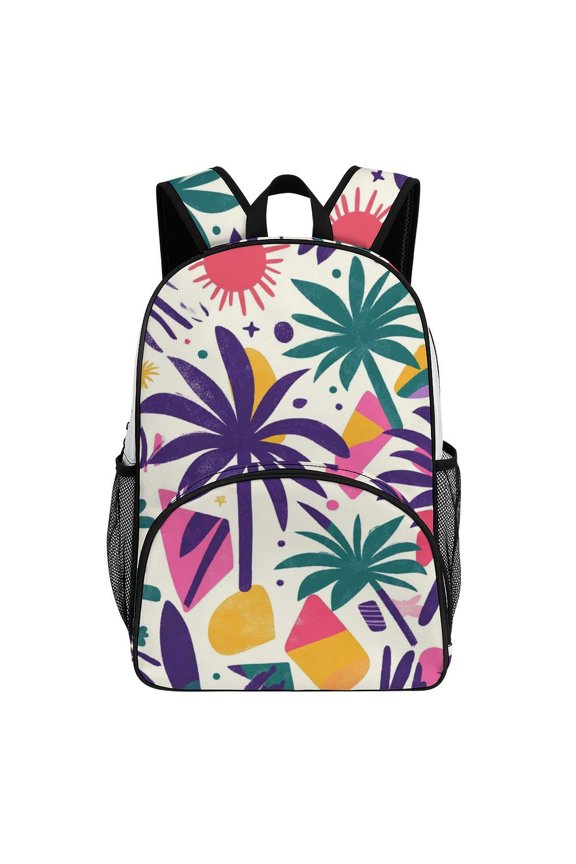 Tropical Summer Abstract Pattern Big Student Laptop Backpack For College Women Middle High Teen Bookbag Travel Daypack