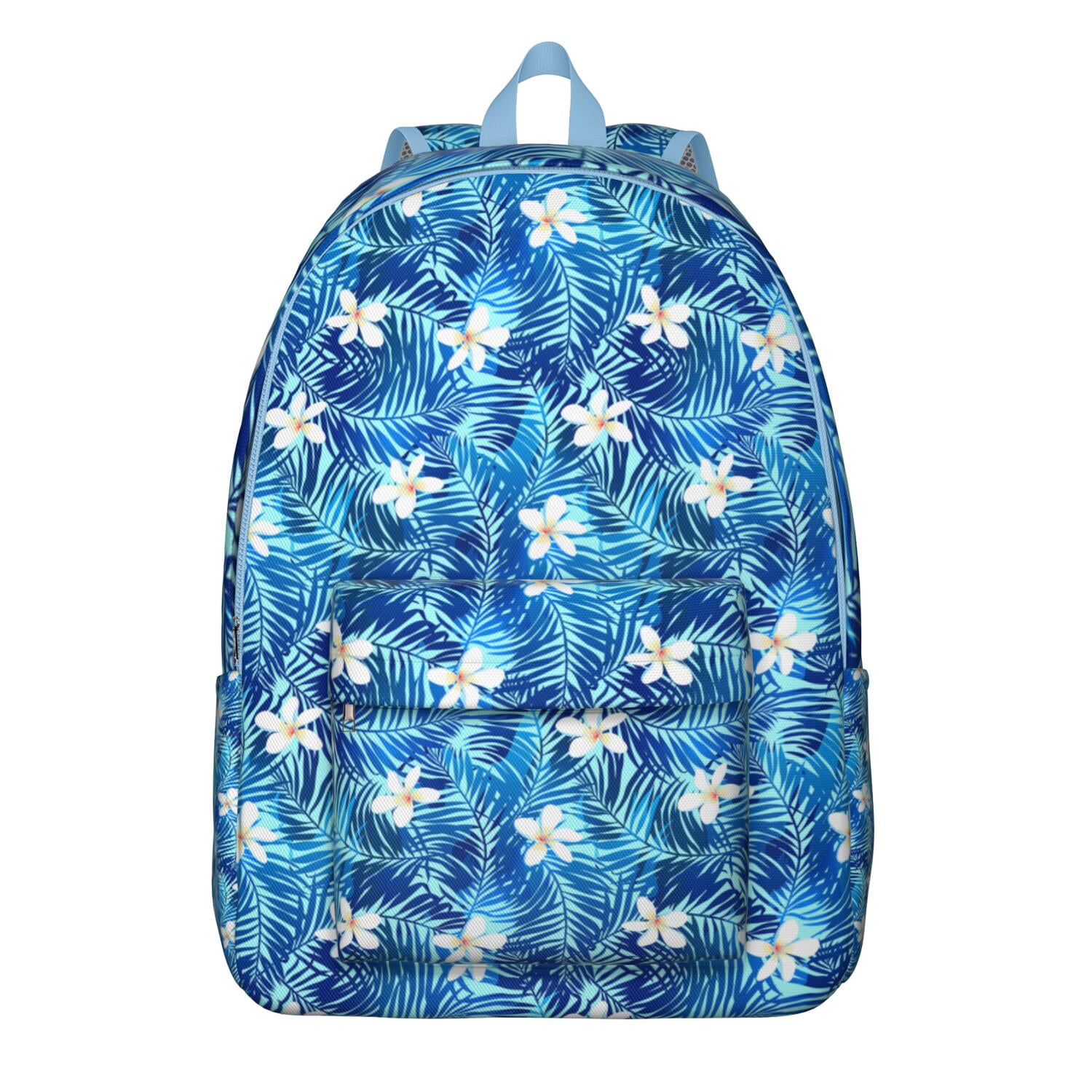 Tropical Summer Beach Backpack, Hawaiian Floral School Bag with Jungle ...