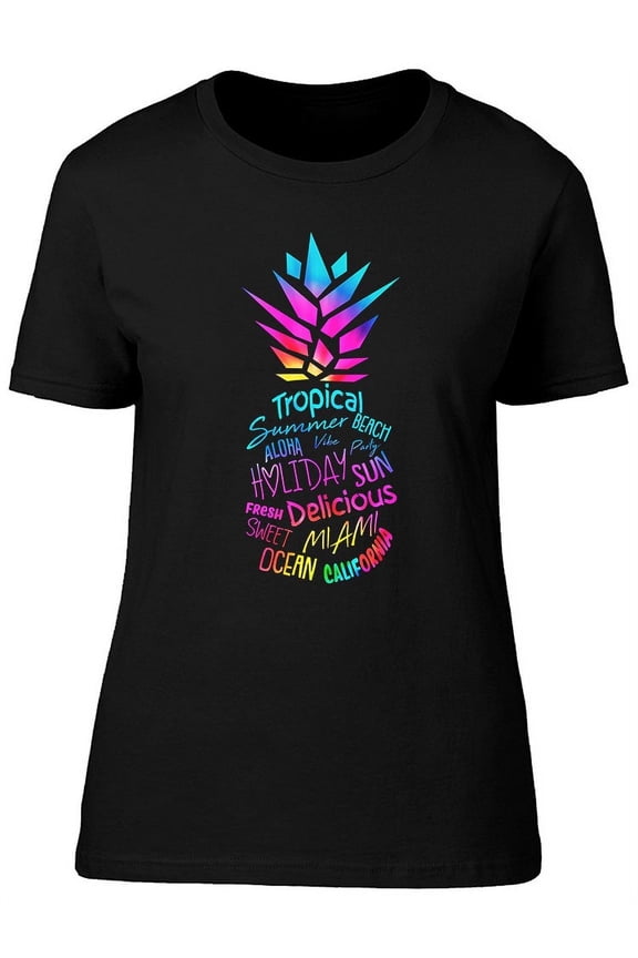 Tropical Summer Beach Pineapple T-Shirt Women -Image by Shutterstock, Female Medium