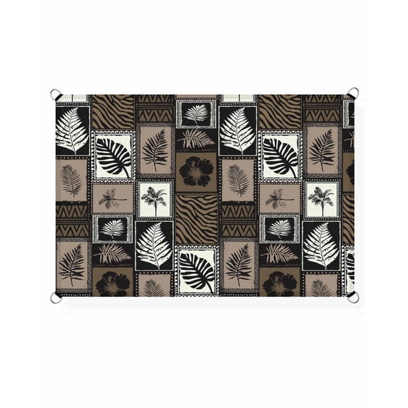 Tropical Summer Boho Sun Shade Sail 14'X18' Monstera Fern Palm Leaf Hibiscus Brown UV Block Outdoor Sail Shades Breathable Waterproof Rectangular Sunshade for Patio Garden Pool Pergola Porch