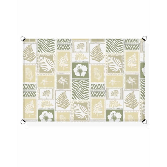 Tropical Summer Boho Sun Shade Sail 6.5'X10' Monstera Fern Leaf Palm Leaf Hibiscus UV Block Outdoor Sail Shades Breathable Waterproof Rectangular Sunshade for Patio Garden Pool Pergola Porch