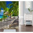 thumbnail image 1 of Tropical Summer Fabric Shower Curtain House Beach, 1 of 3