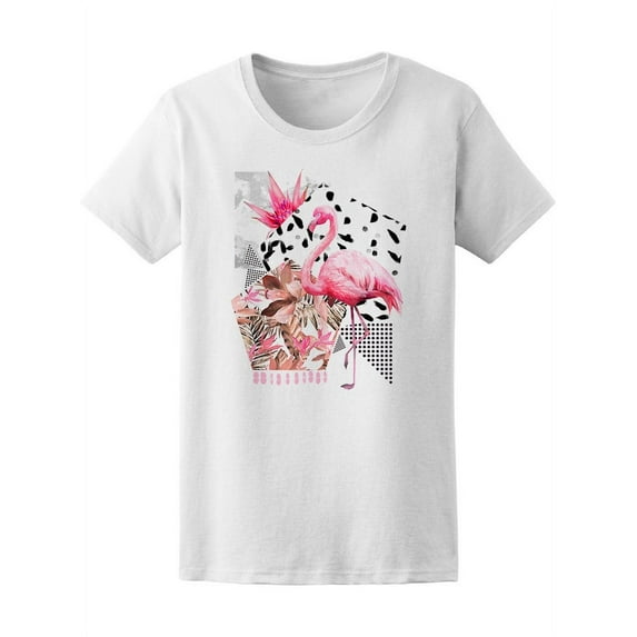Tropical Summer Flamingo T-Shirt Women -Image by Shutterstock, Female Large