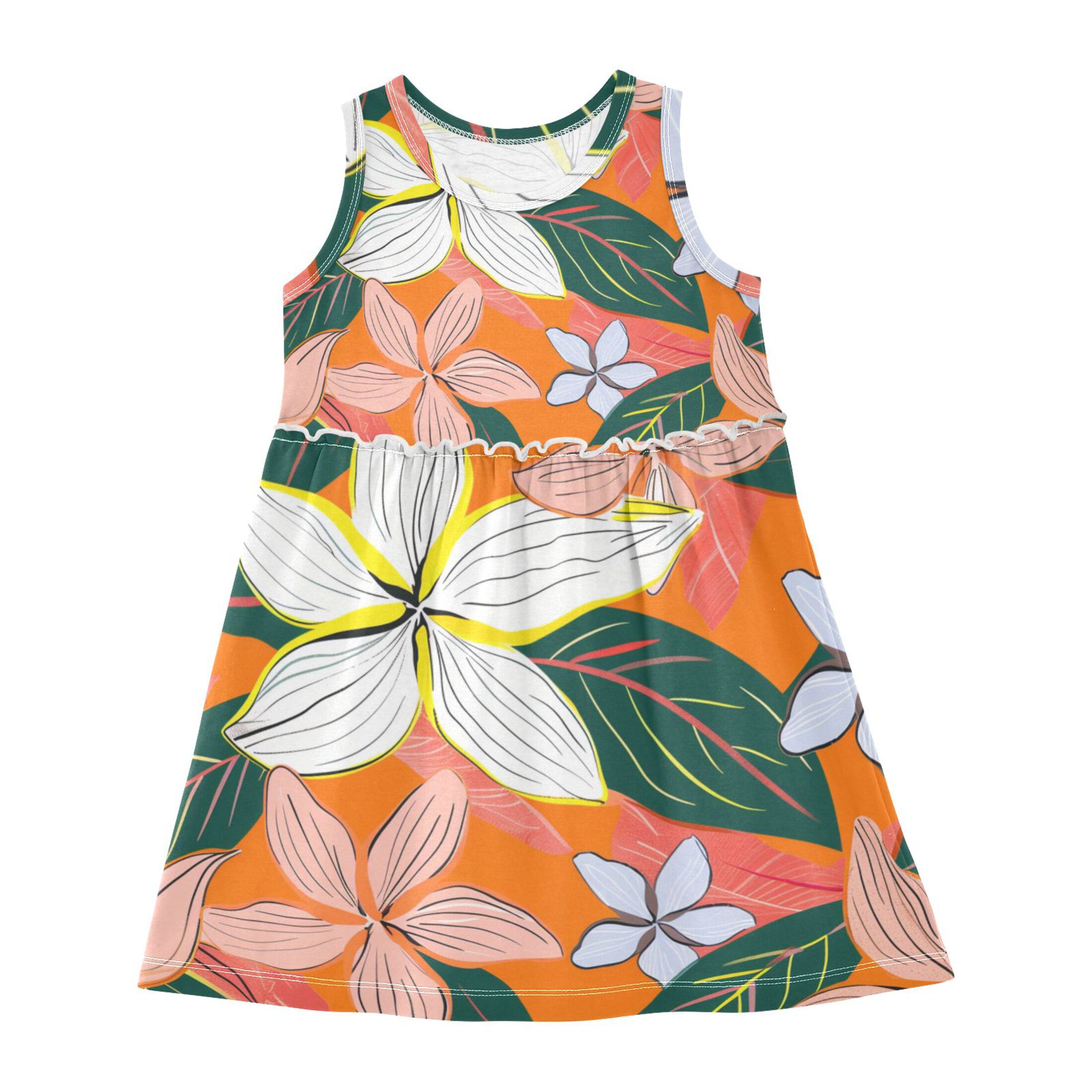 Summer Arrival Colorful Marine Pattern Short Sleeves Dress for Stylish Girls
