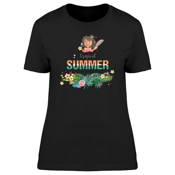 Tropical Summer Girl Tee Women's -Image by Shutterstock